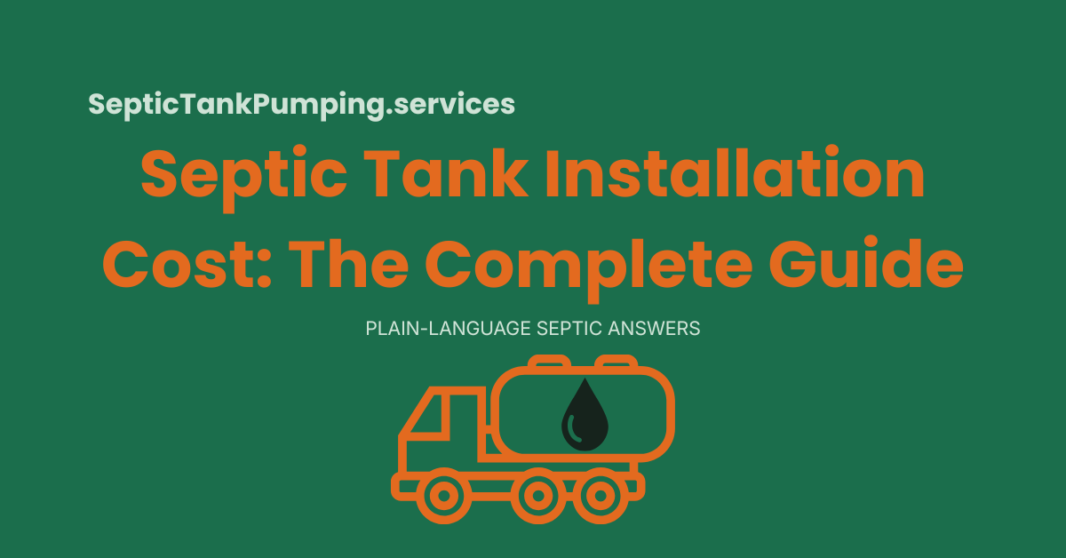 Septic Tank Installation Cost - SepticTankPumping.services